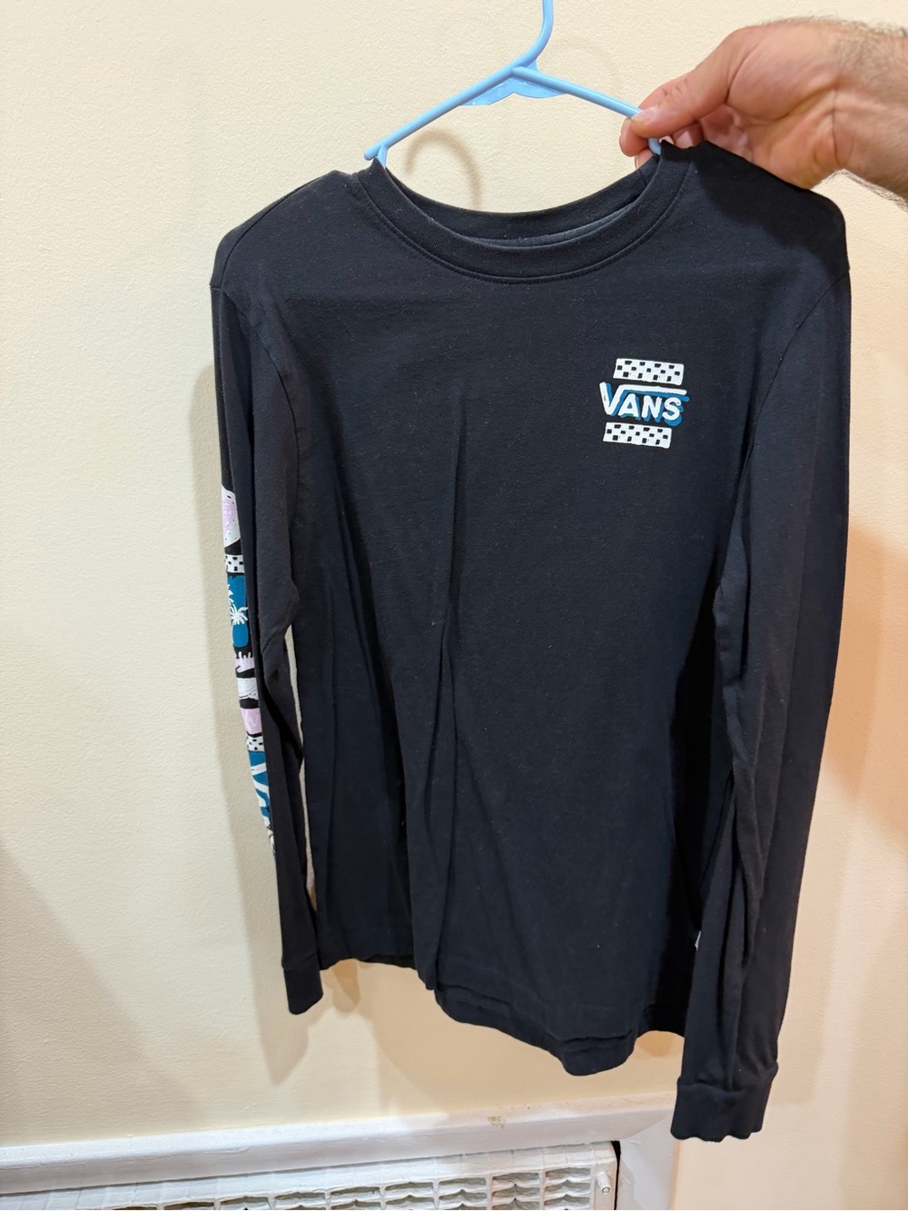 Vans Black Long-Sleeve Logo Tee